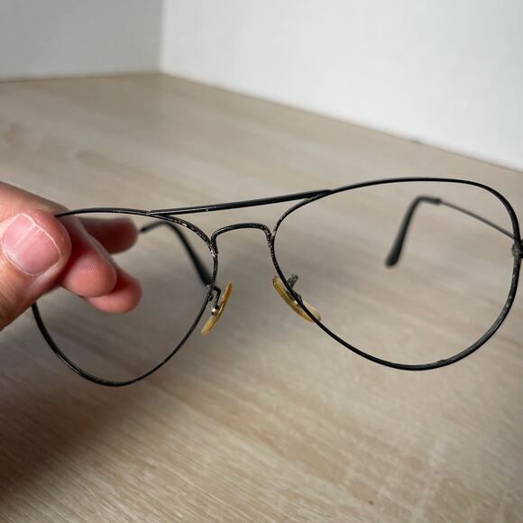 Vintage B&L Ray-Ban Aviator Black Metal Frames Only 58-14 - Picture 6 of 12